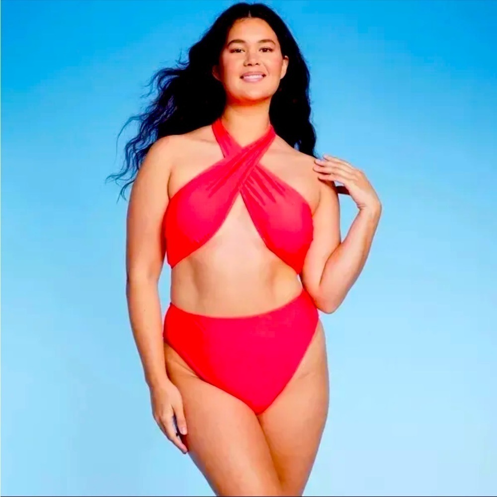 Women's Cross Front Cut Out Extra Cheeky One Piece‎ Swimsuit - Wild Fable